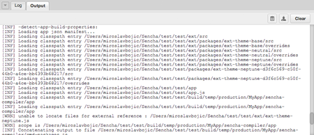 Sencha Cmd Export Log