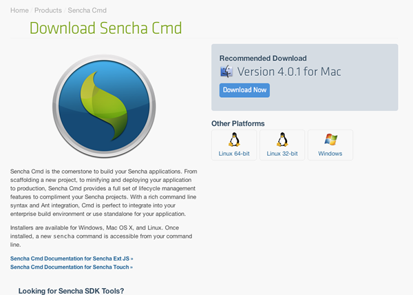 Sencha Touchダウンロード